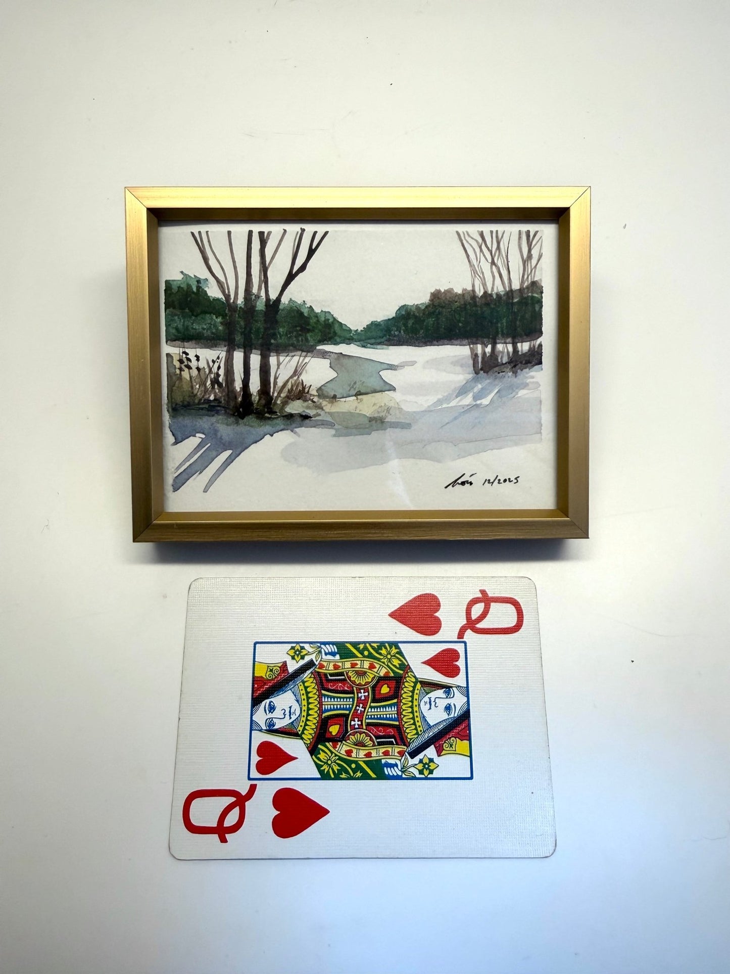 Original Watercolor Framed Painting 3x4| Framed Art Winter Scenes - Evitts Creek Arts