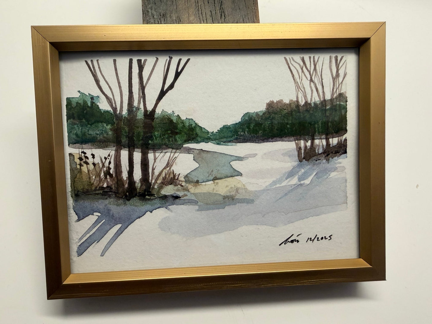 Original Watercolor Framed Painting 3x4| Framed Art Winter Scenes - Evitts Creek Arts