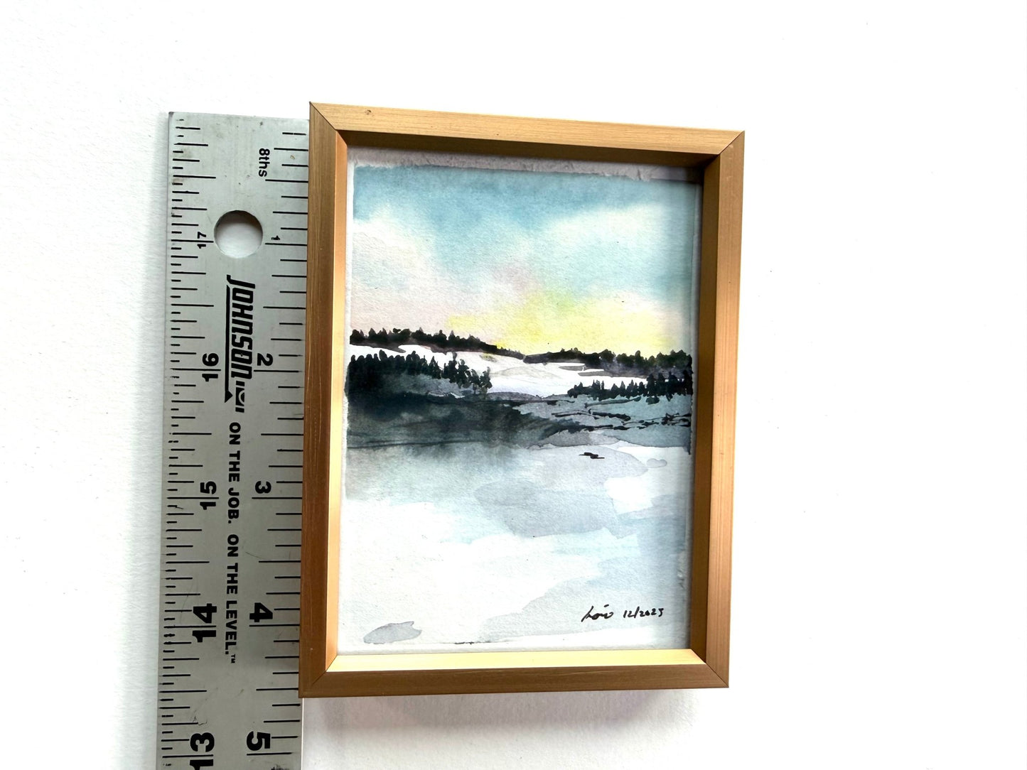 Original Watercolor Framed Painting 3x4| Framed Art Winter Scenes - Evitts Creek Arts