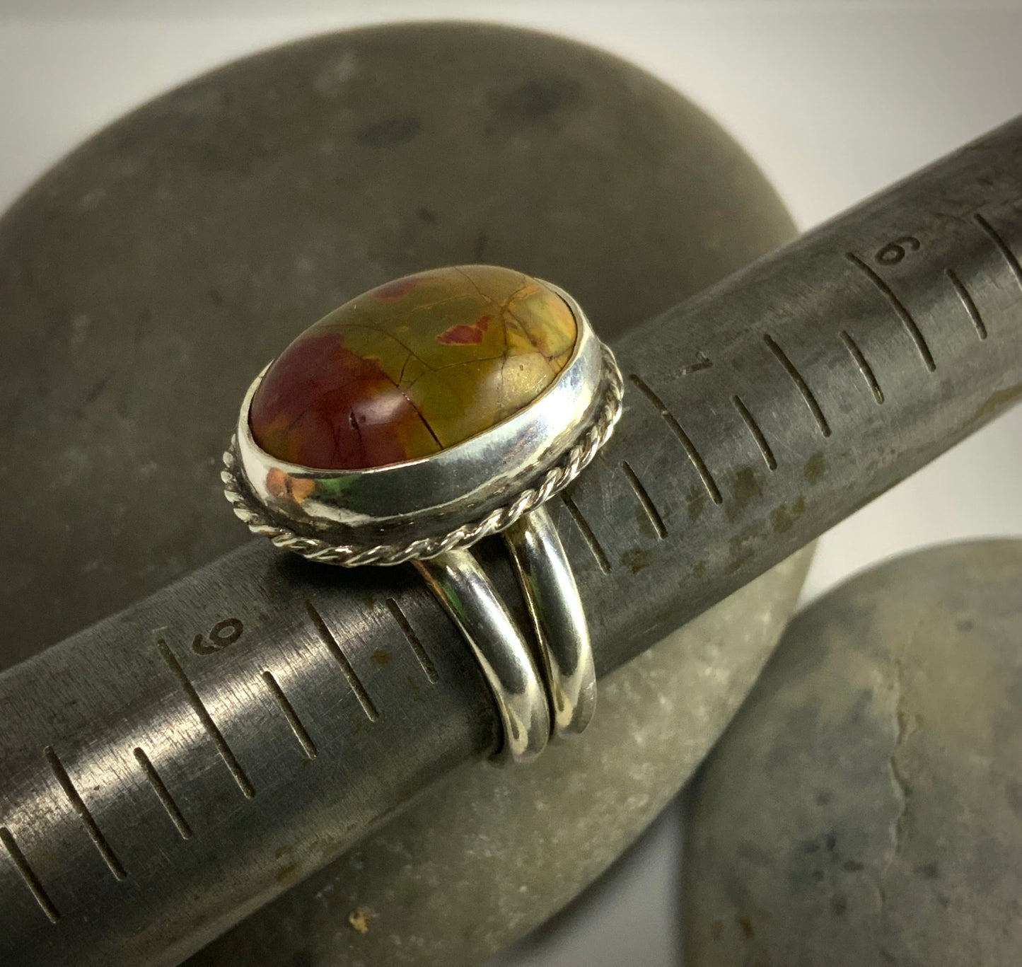 Picasso Jasper Ring size 8 - Evitts Creek Arts