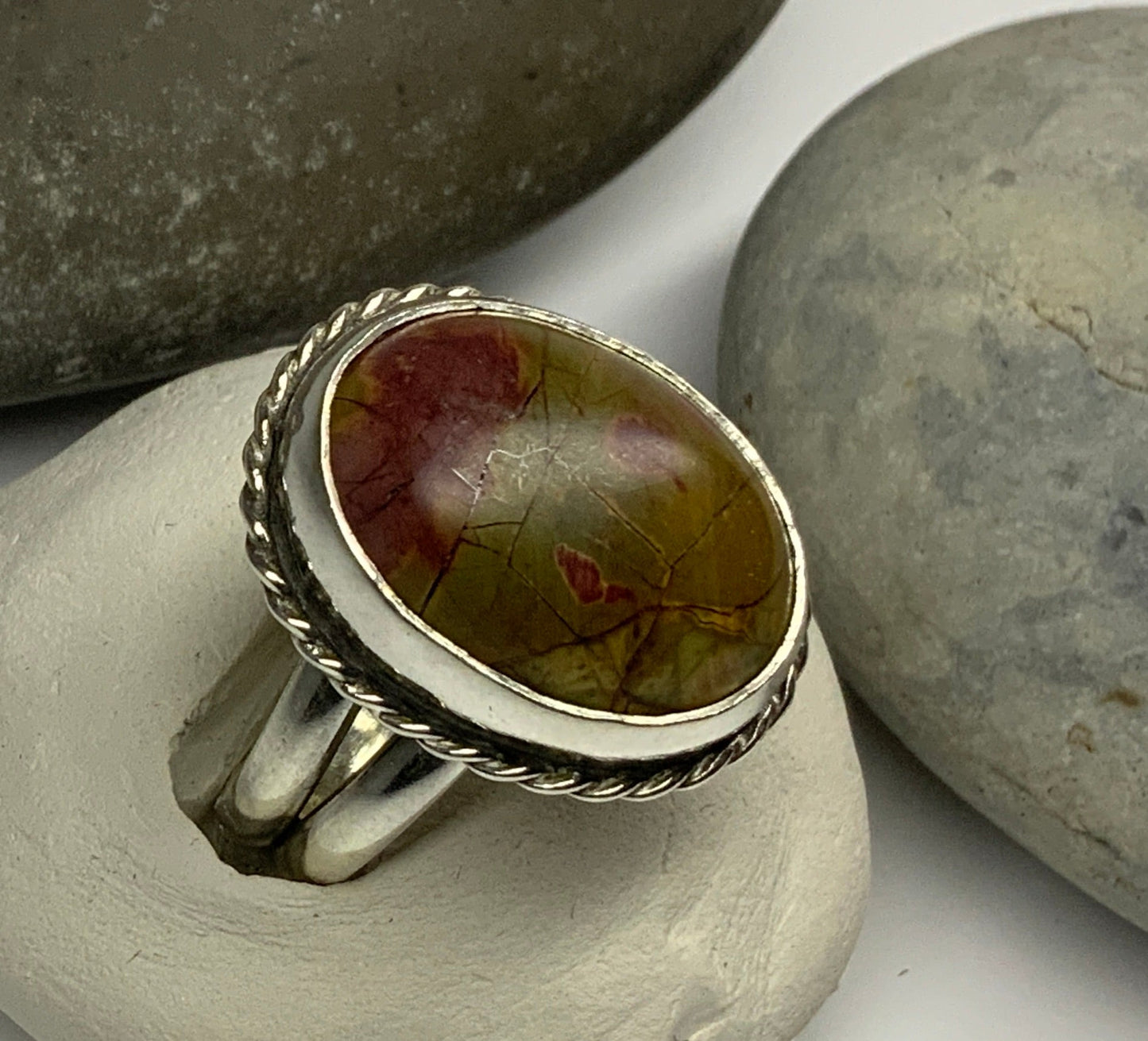 Picasso Jasper Ring size 8 - Evitts Creek Arts