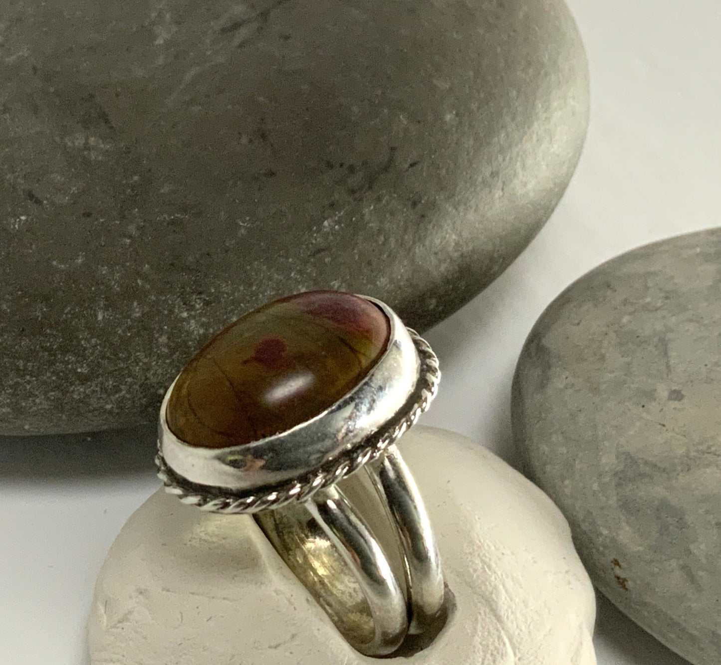 Picasso Jasper Ring size 8 - Evitts Creek Arts