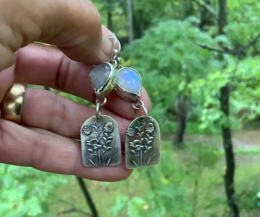 Moonlight and Flower Earrings