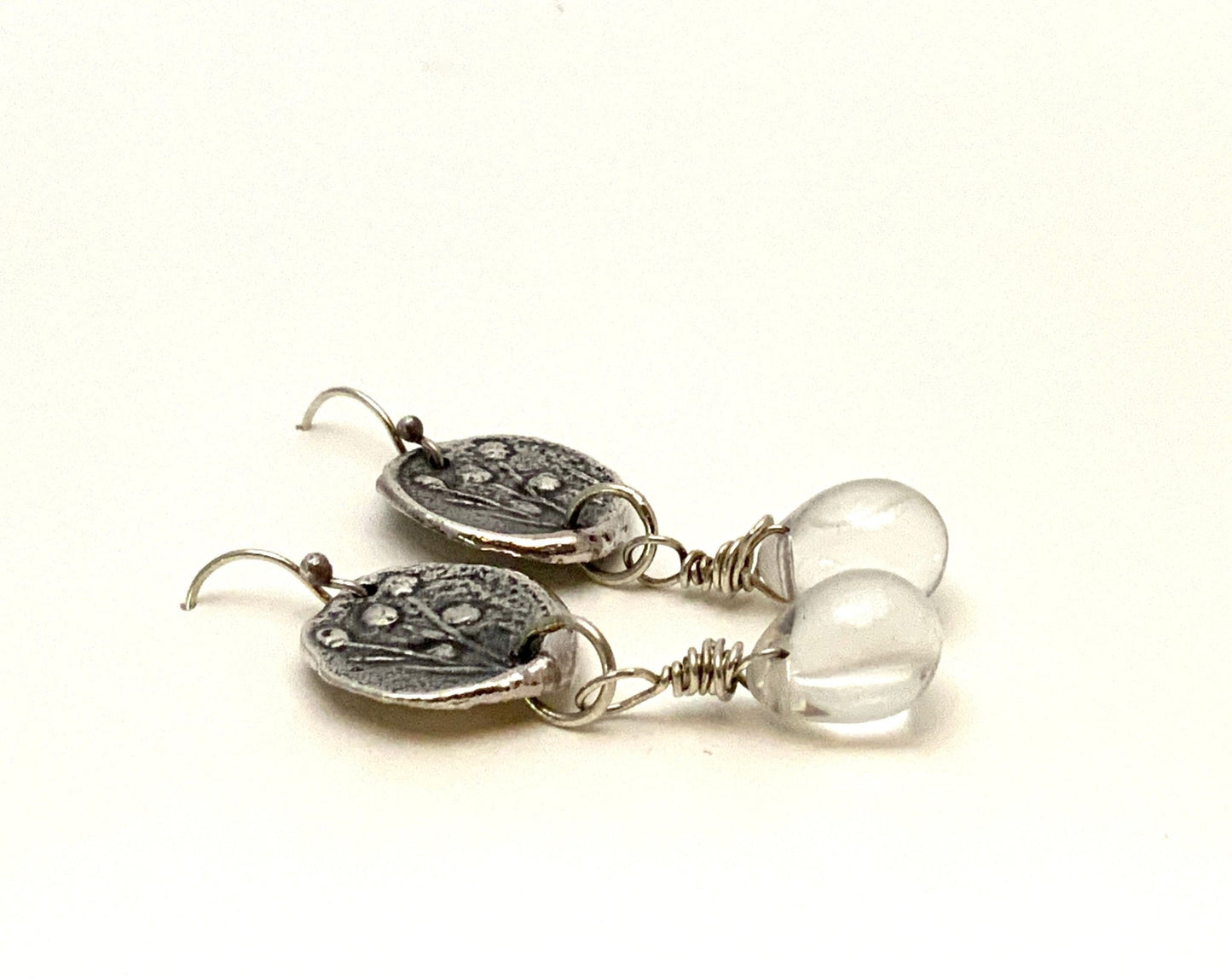 Reclaimed Silver Discs and Czech droplets - Evitts Creek Arts