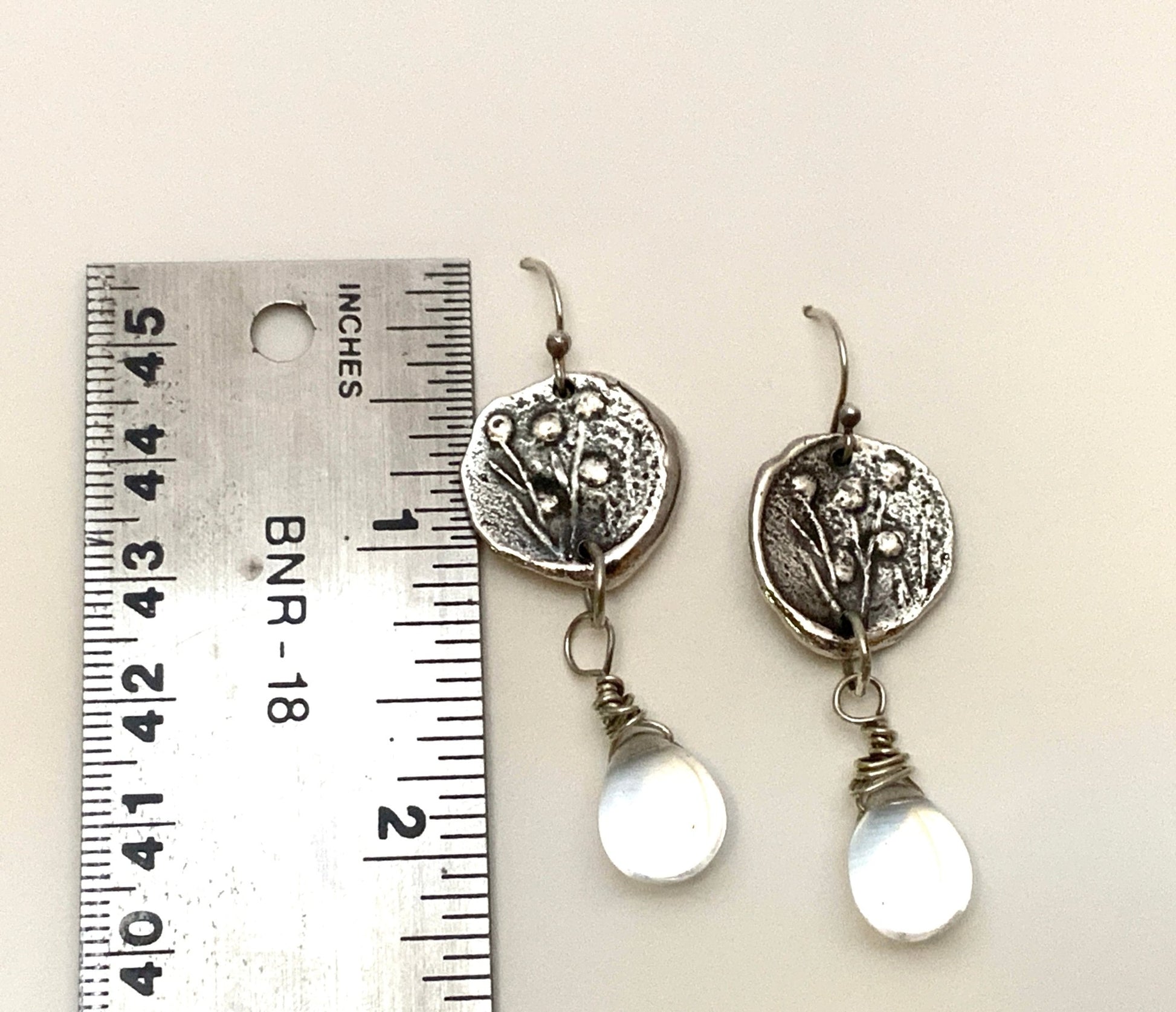 Reclaimed Silver Discs and Czech droplets - Evitts Creek Arts