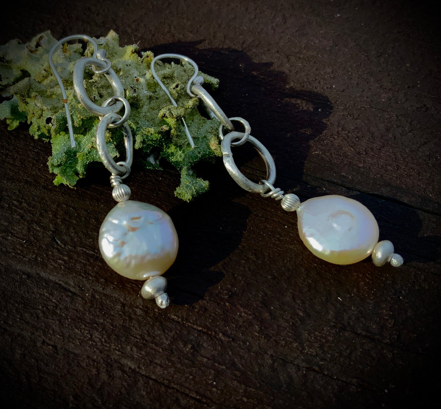 Rustic Pearl Earrings - Evitts Creek Arts