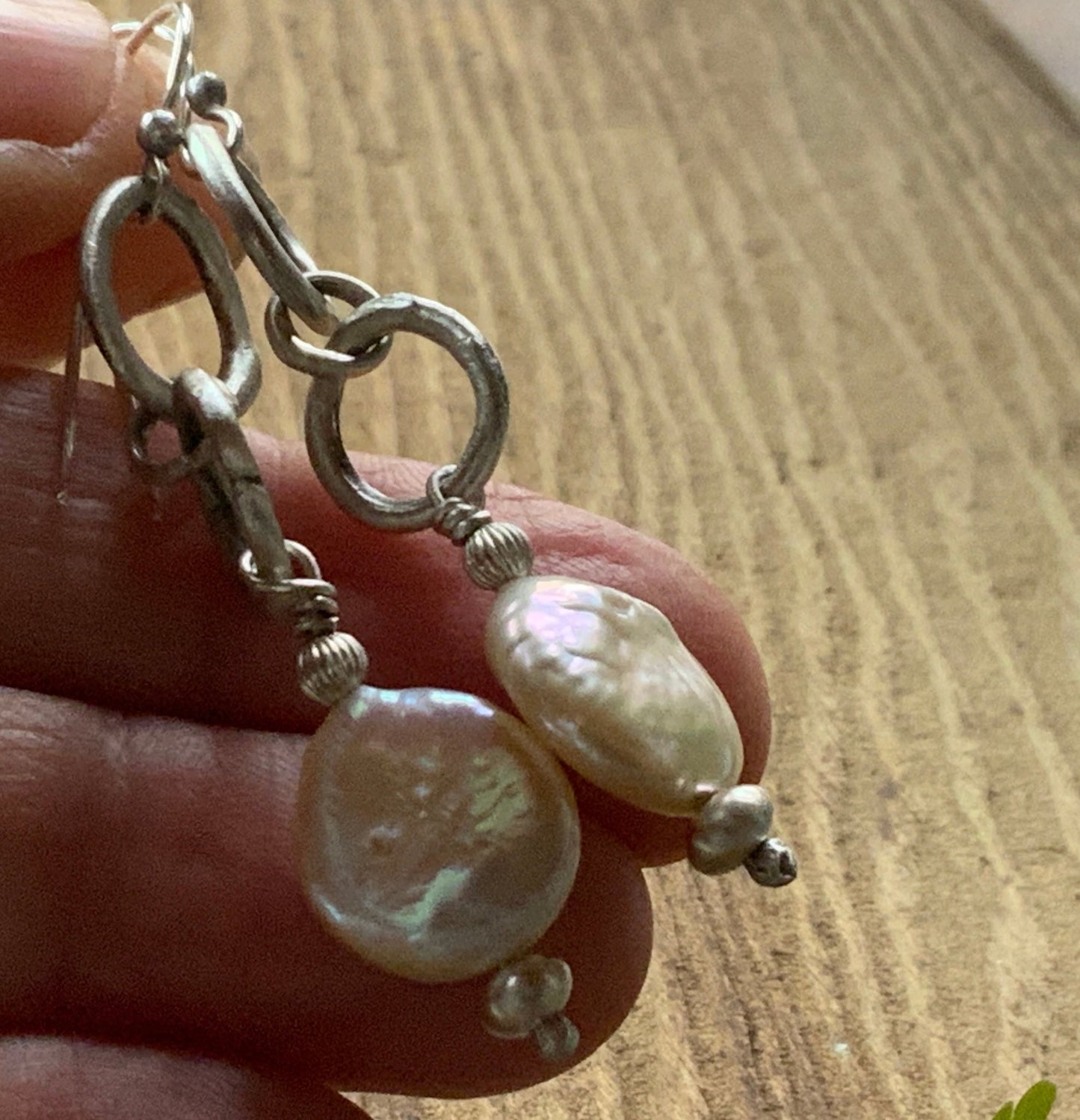 Rustic Pearl Earrings - Evitts Creek Arts