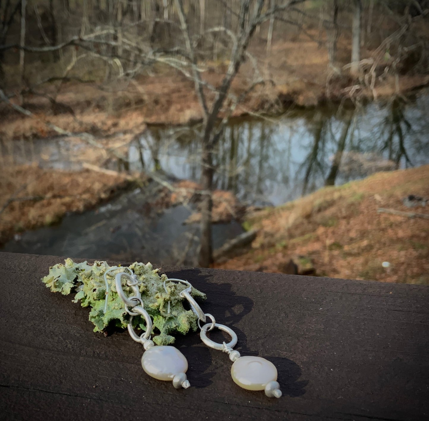 Rustic Pearl Earrings - Evitts Creek Arts