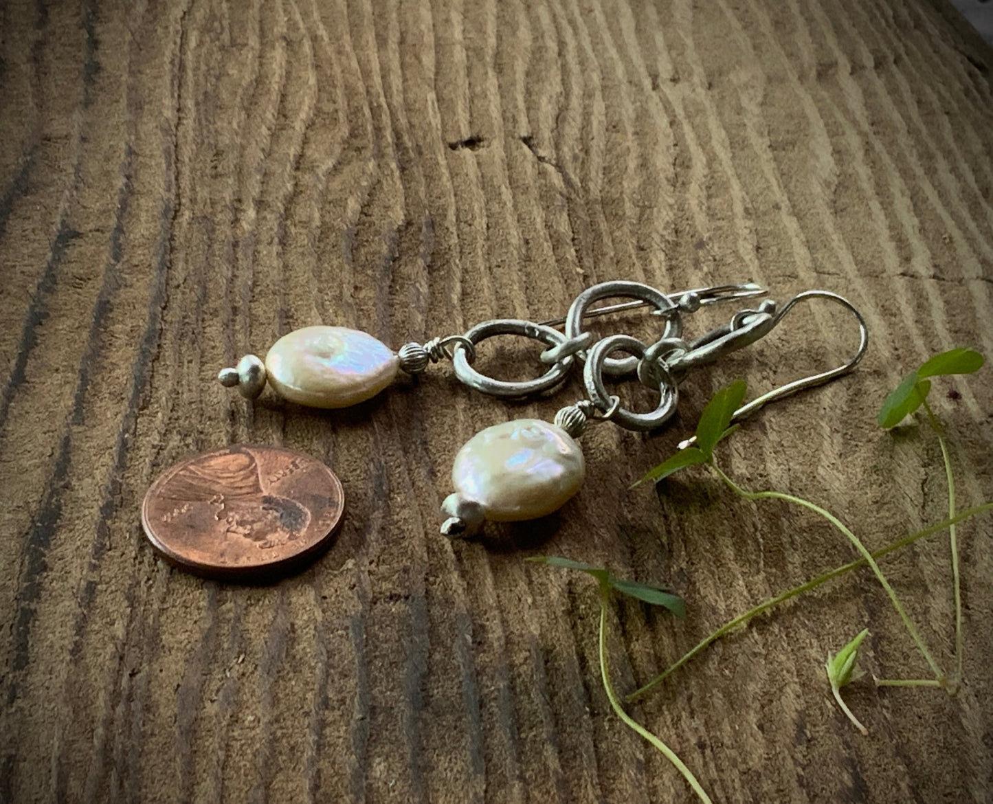 Rustic Pearl Earrings - Evitts Creek Arts