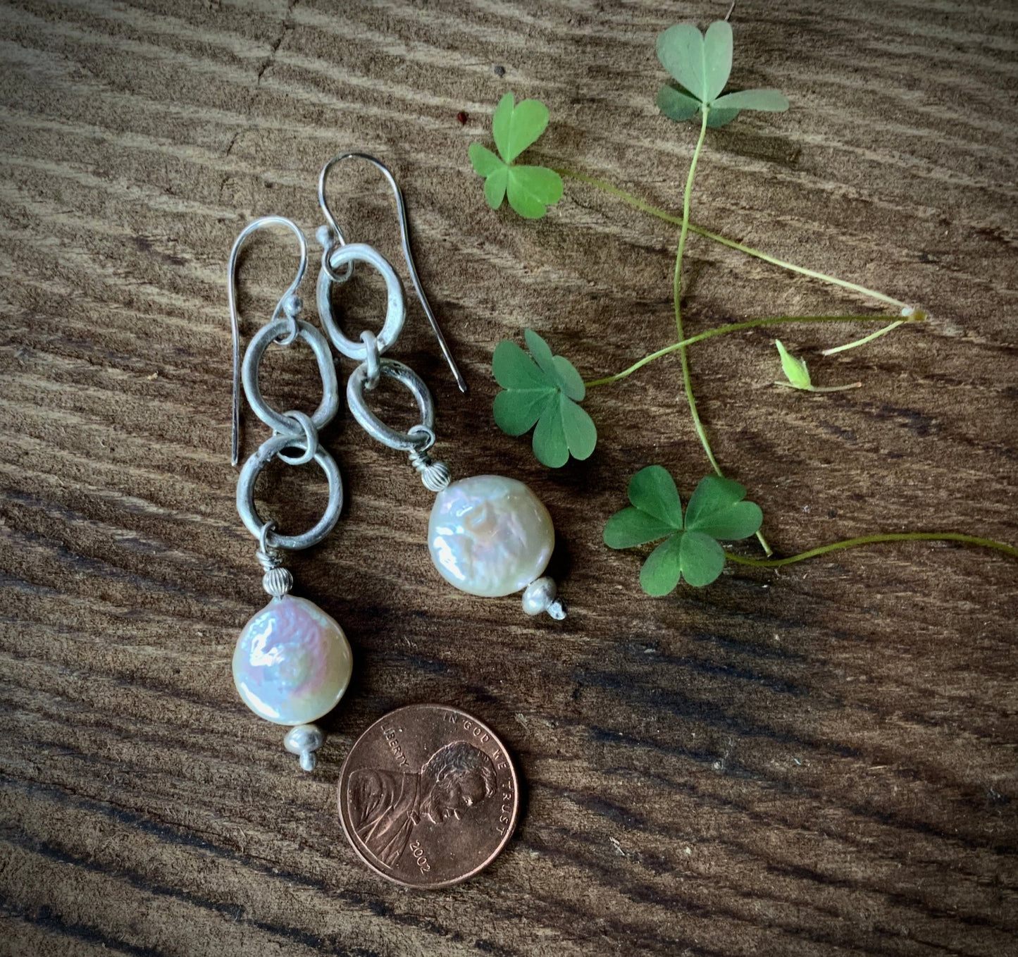 Rustic Pearl Earrings - Evitts Creek Arts