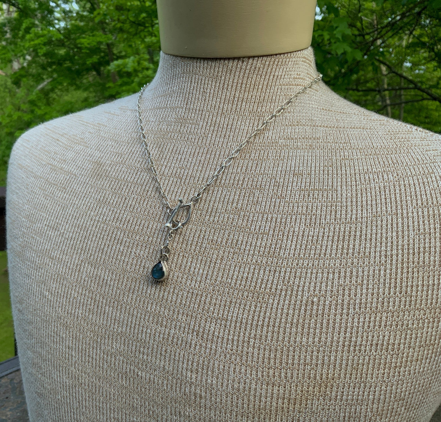 Silver Toggle Choker and Pendant Detachable Labradorite Pendant - Evitts Creek Arts