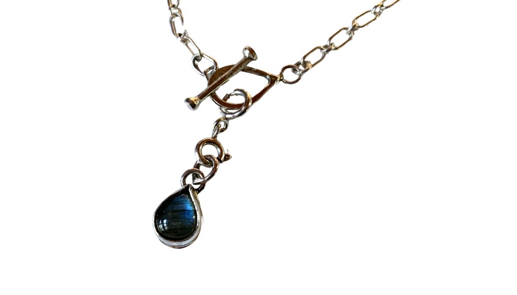 Silver Toggle Choker and Pendant Detachable Labradorite Pendant - Evitts Creek Arts