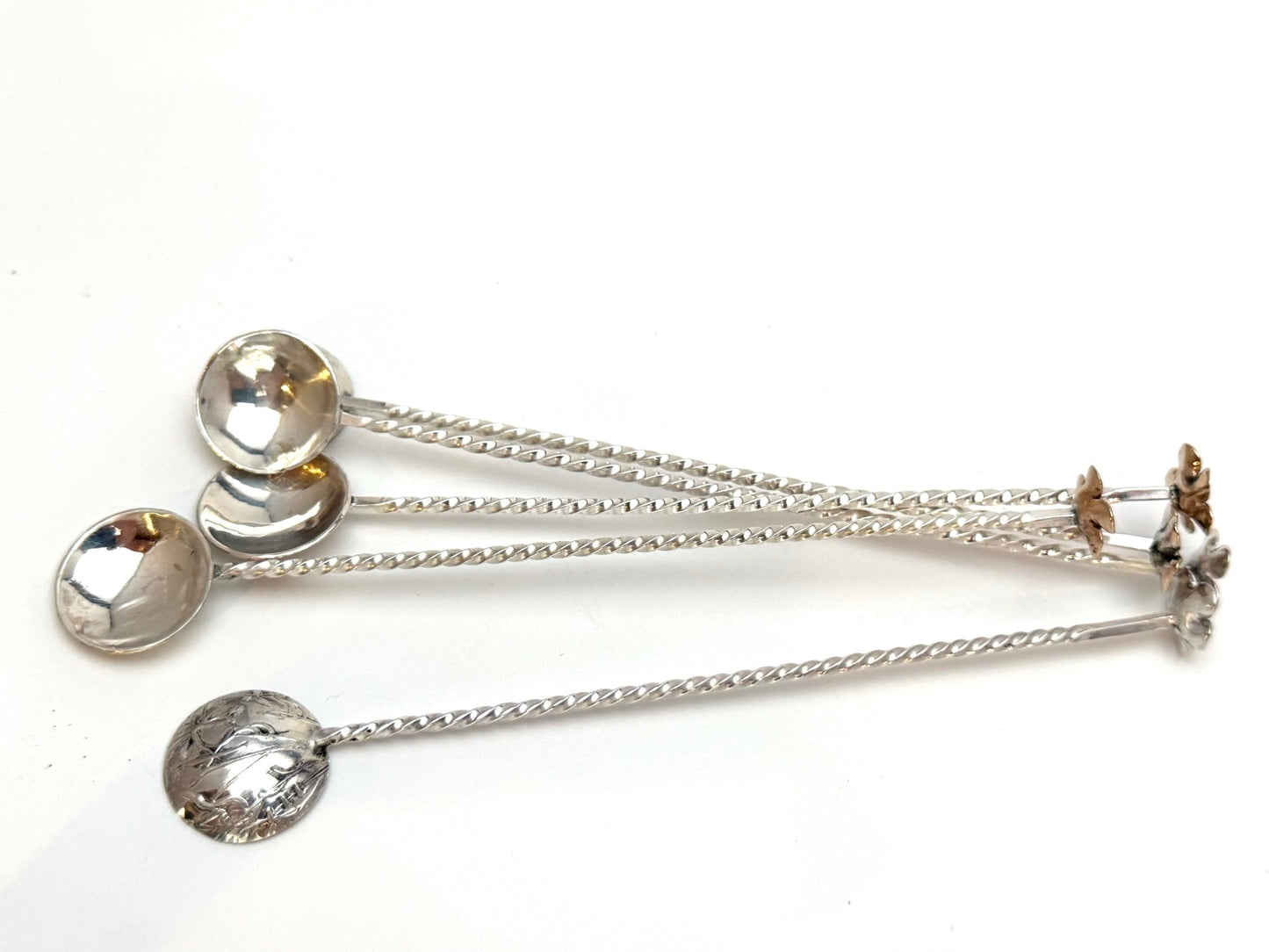 Small Handmade Silver with Bronze or Silver Flower Spoon |Gourmand Gift - Evitts Creek Arts