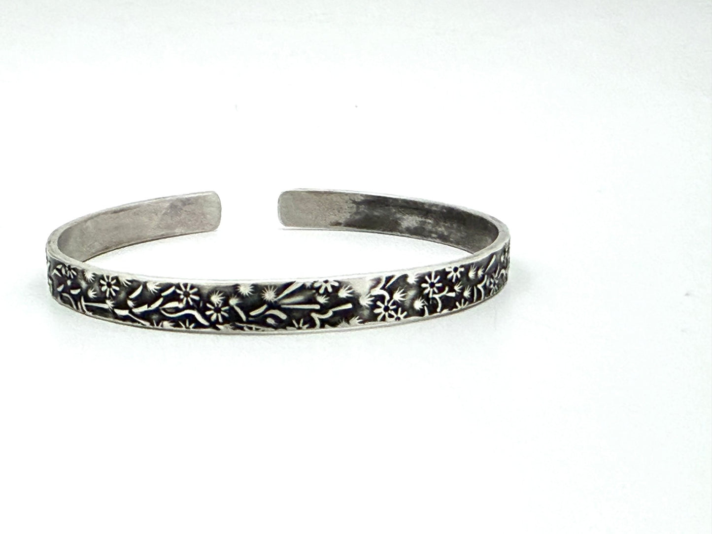 Sterling Floral Cuff Bracelet | Evitts Creek Arts - Evitts Creek Arts