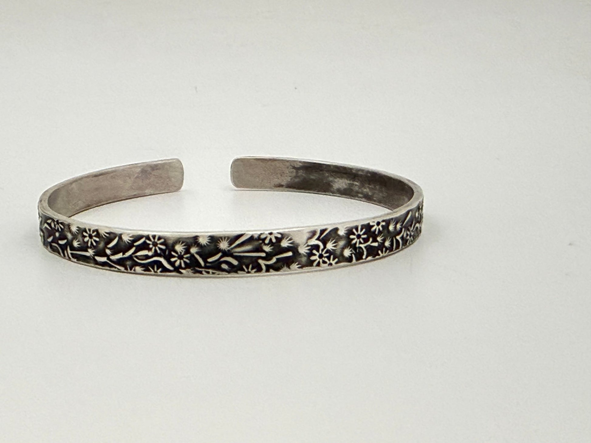Sterling Floral Cuff Bracelet | Evitts Creek Arts - Evitts Creek Arts