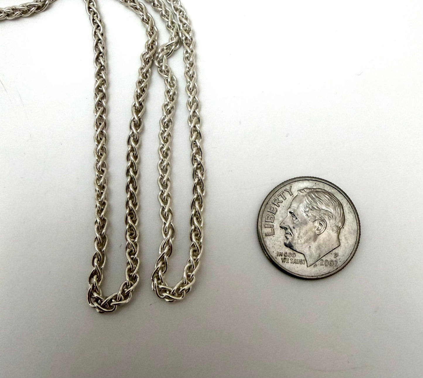 Sterling Silver Thick Wheat Chain Necklace , 3mm & 2.5mm, Layered Effect, Tarnish - Resistant - Evitts Creek Arts