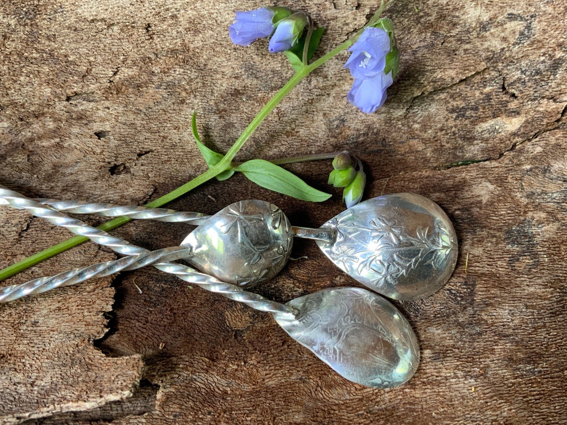 Three Handmade Silver Spoons for Salt, Spice, Matcha Tea, Spices or Cocktails - Evitts Creek Arts