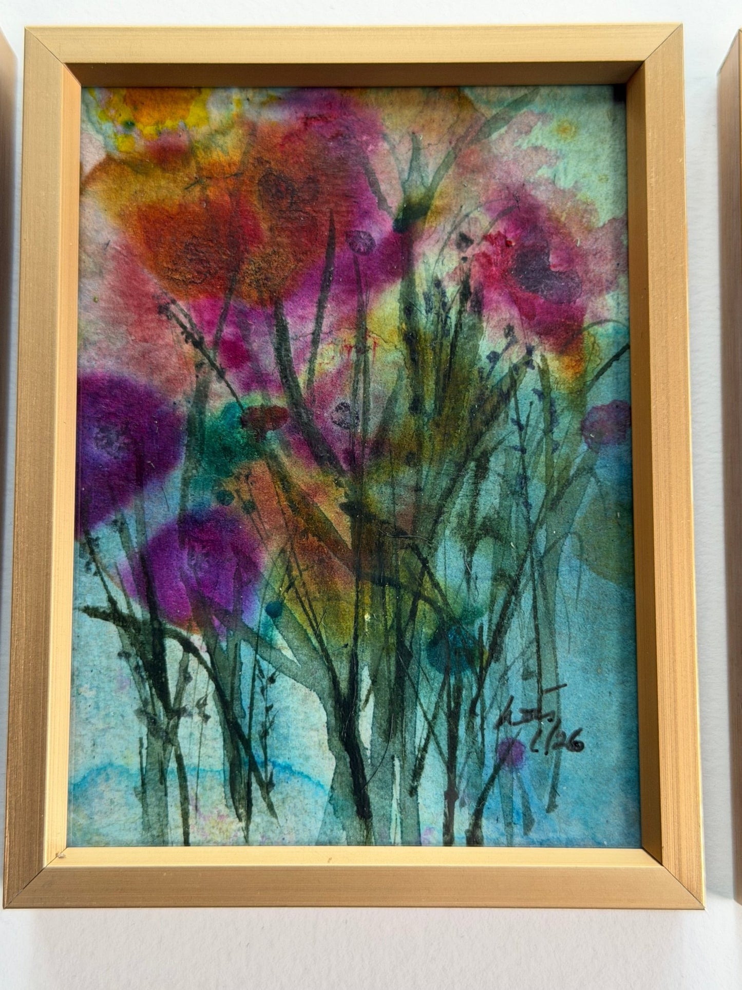 Tiny Abstract Flower 3 3x4 - Evitts Creek Arts