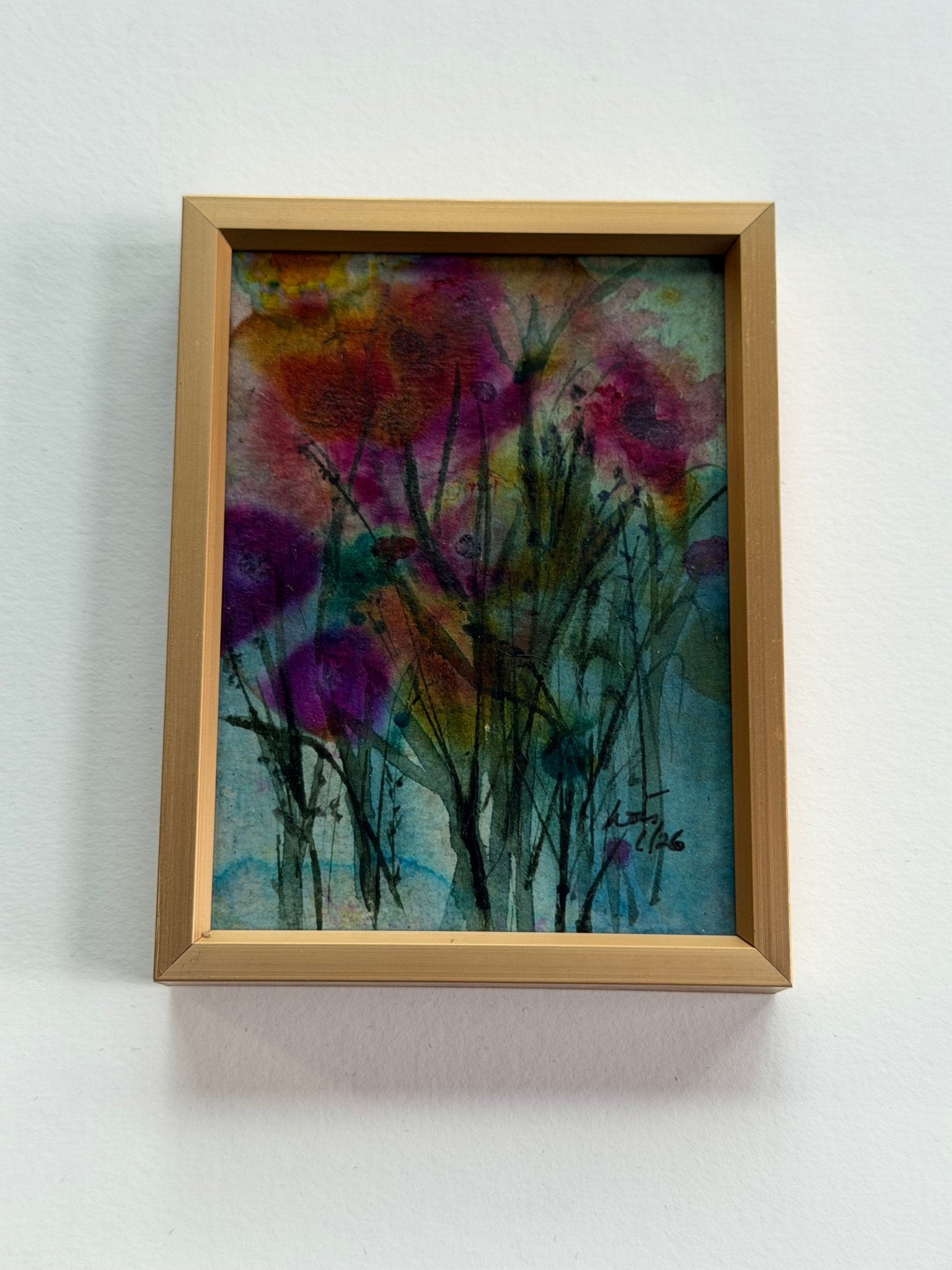 Tiny Abstract Flower 3 3x4 - Evitts Creek Arts