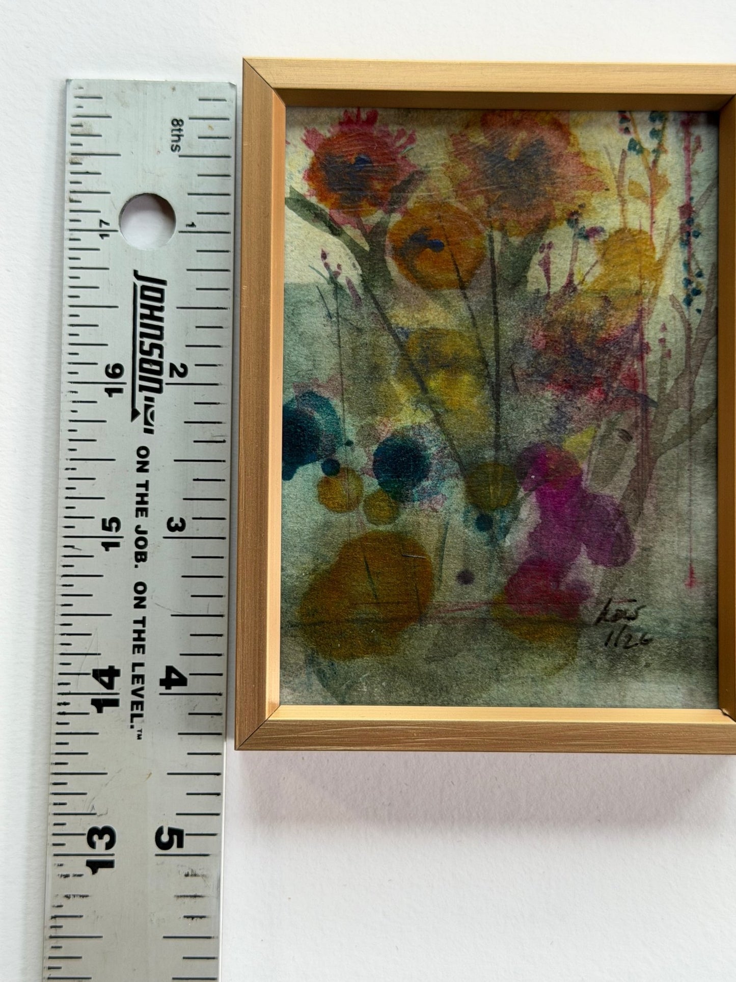 Tiny Abstract Flower 4 3x4 - Evitts Creek Arts