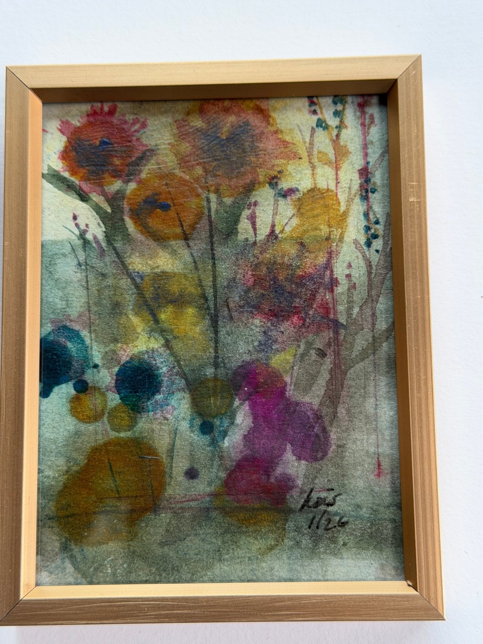 Tiny Abstract Flower 4 3x4 - Evitts Creek Arts