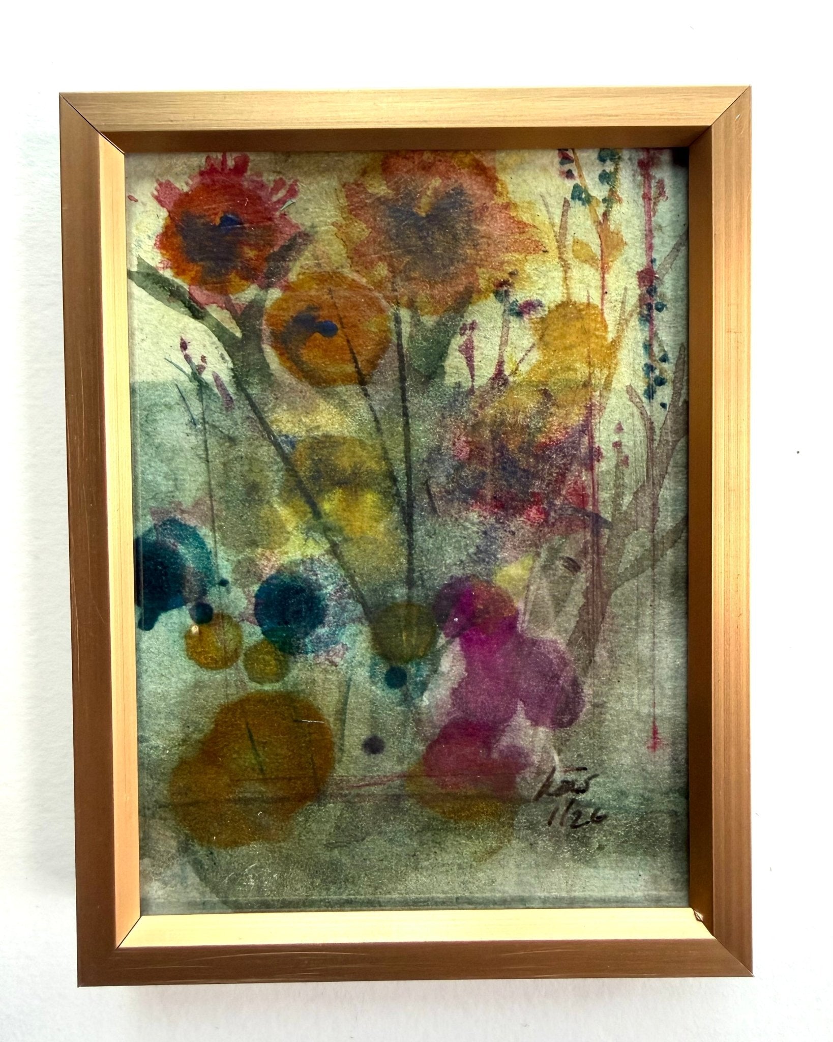 Tiny Abstract Flower 4 3x4 - Evitts Creek Arts
