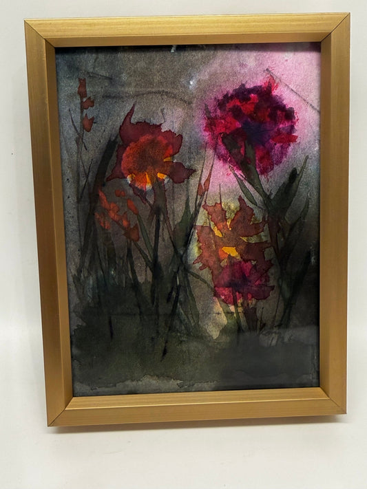 Tiny Abstract Flower 5 3x4 - Evitts Creek Arts