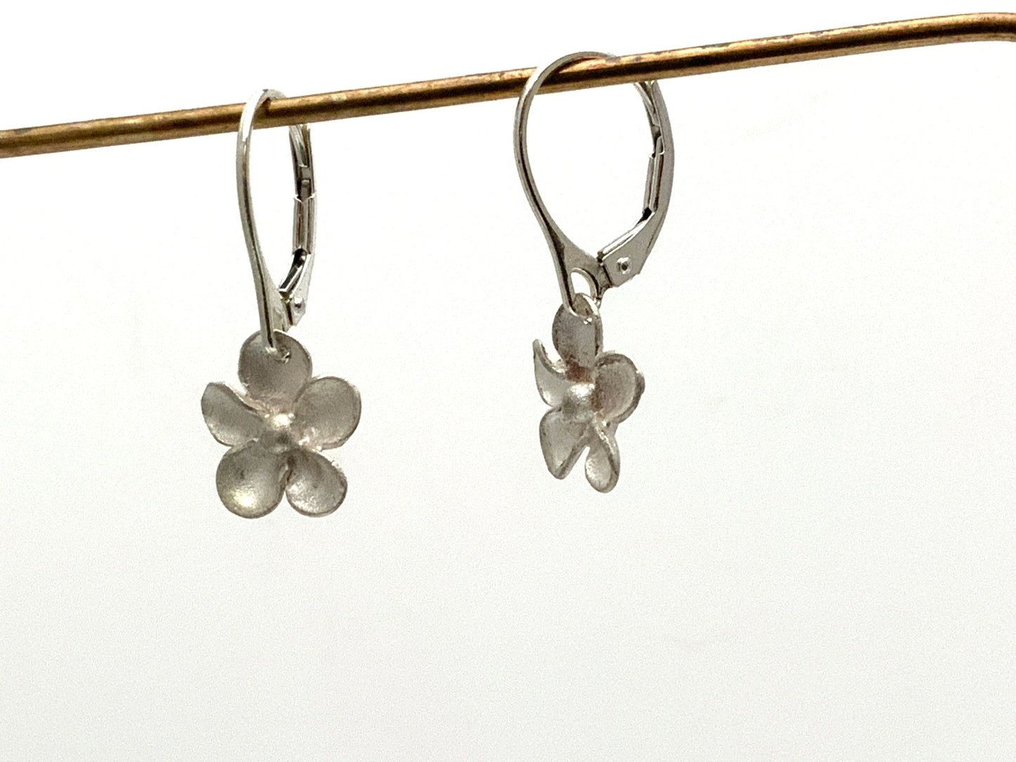 Tiny Flower Earrings | Handmade Sterling Silver or Bronze by Evitts Creek Arts - Evitts Creek Arts
