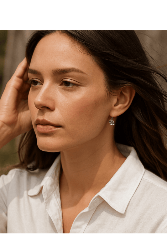 Tiny Flower Earrings | Handmade Sterling Silver or Bronze by Evitts Creek Arts - Evitts Creek Arts