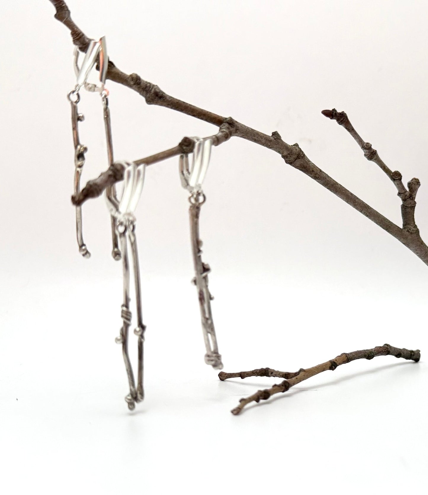 Twiggies Sterling Silver Branch Earrings - Evitts Creek Arts