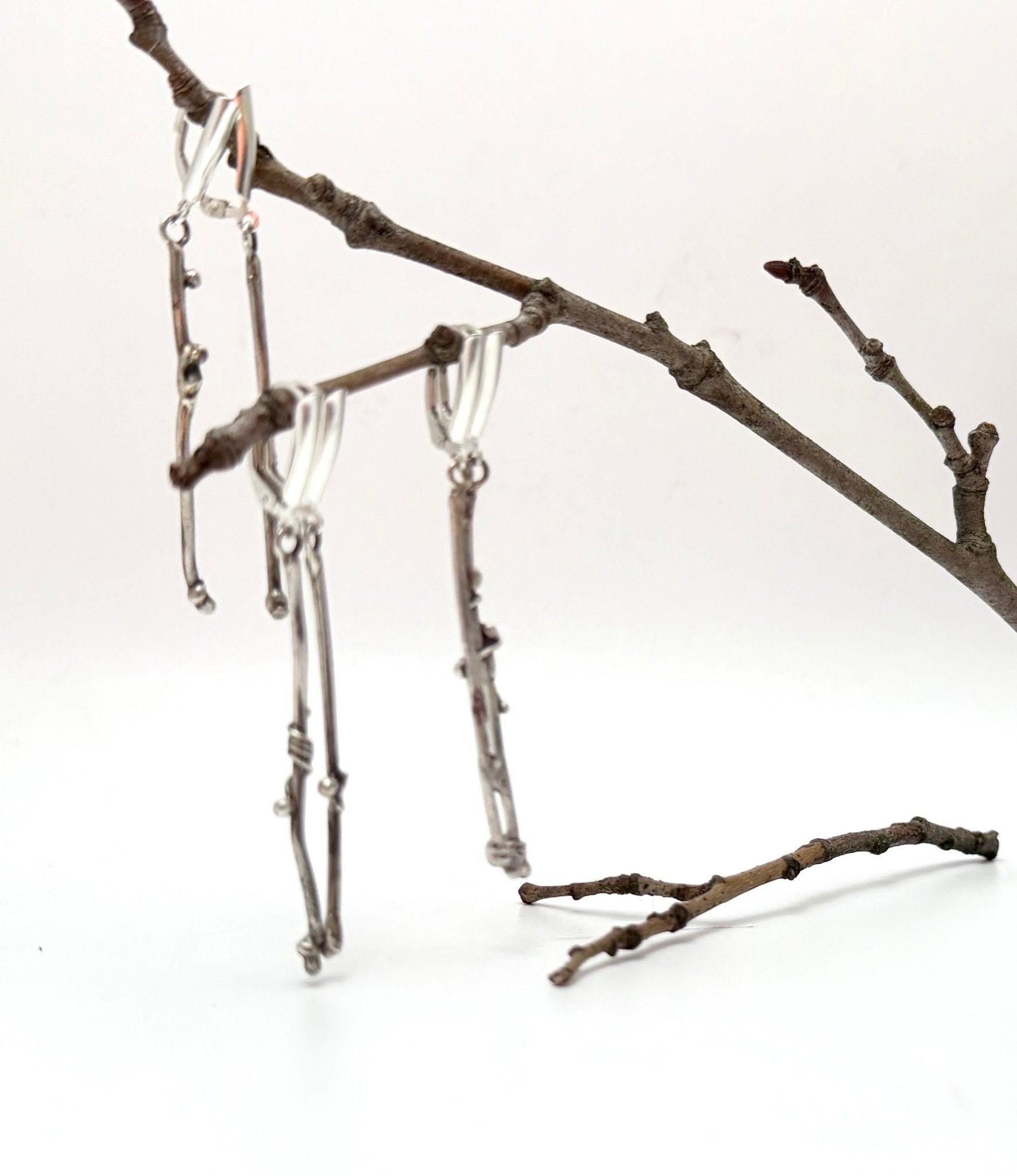 Twiggies Sterling Silver Branch Earrings - Evitts Creek Arts