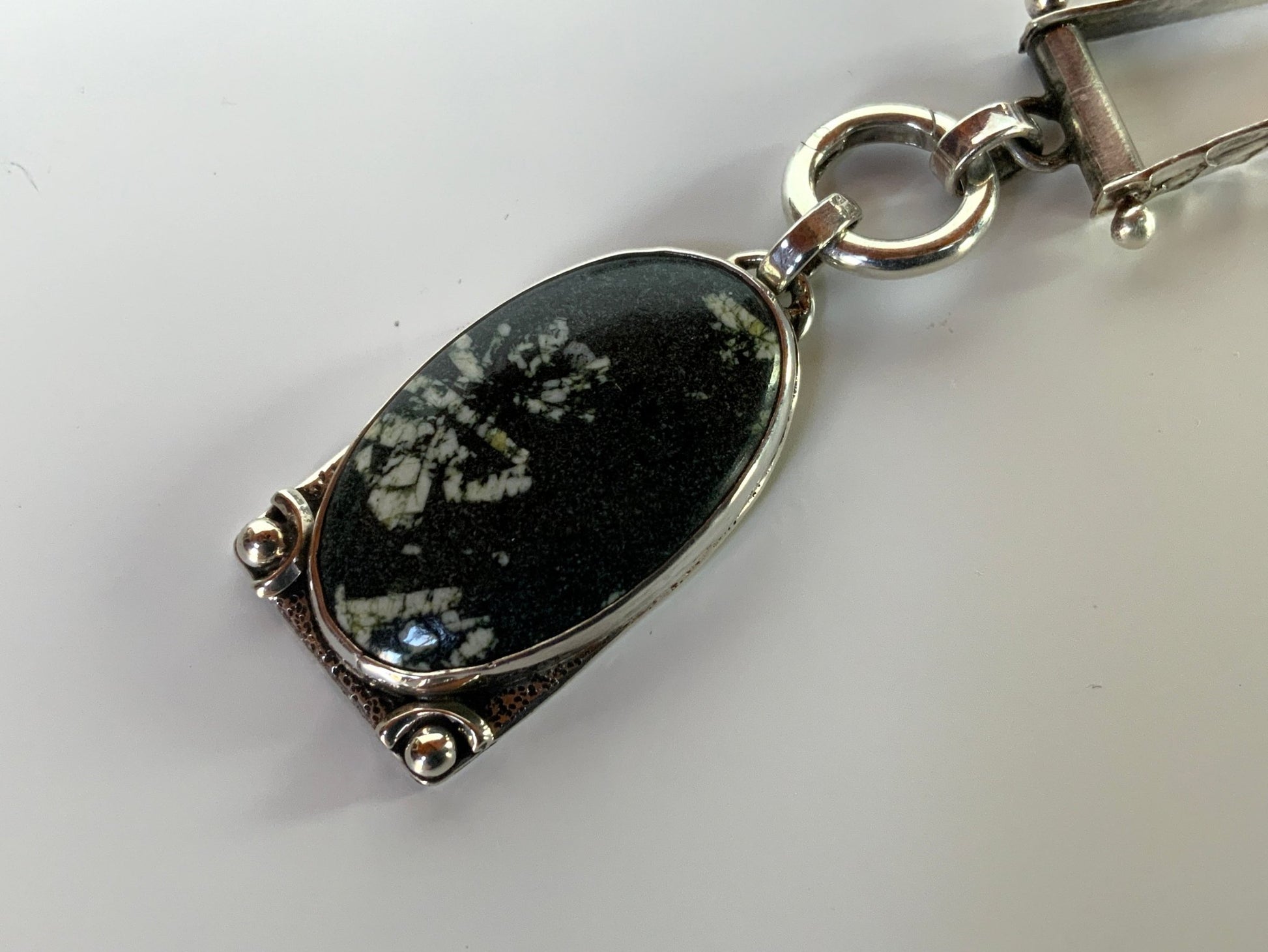 Chinese Writing Stone Statement Pendant - Evitts Creek Arts