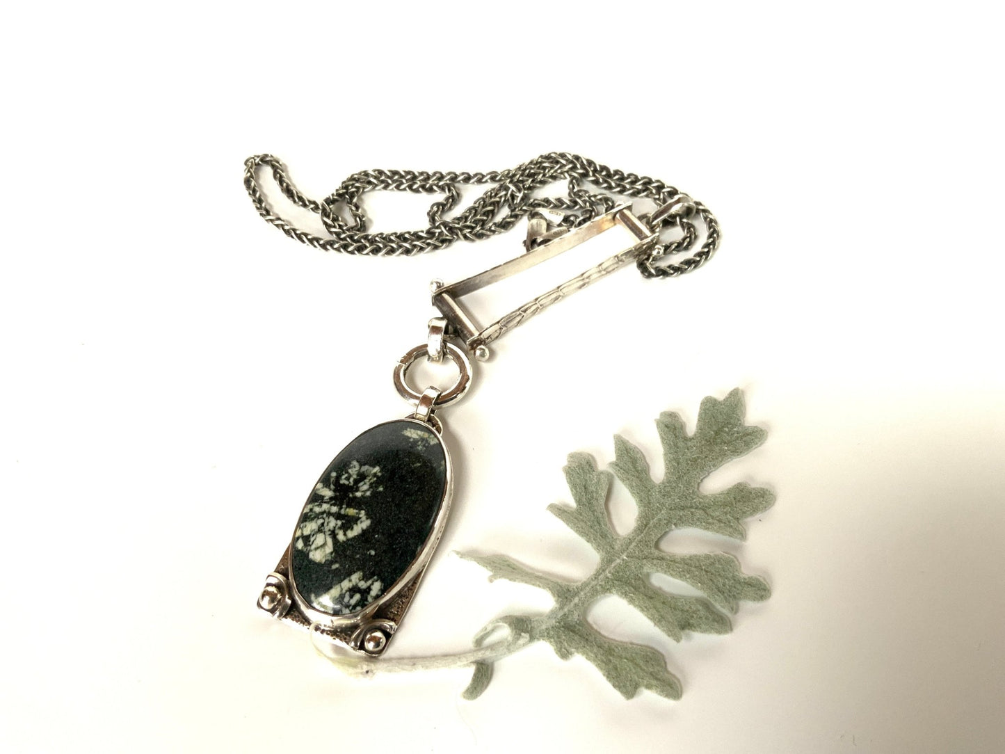 Chinese Writing Stone Statement Pendant - Evitts Creek Arts