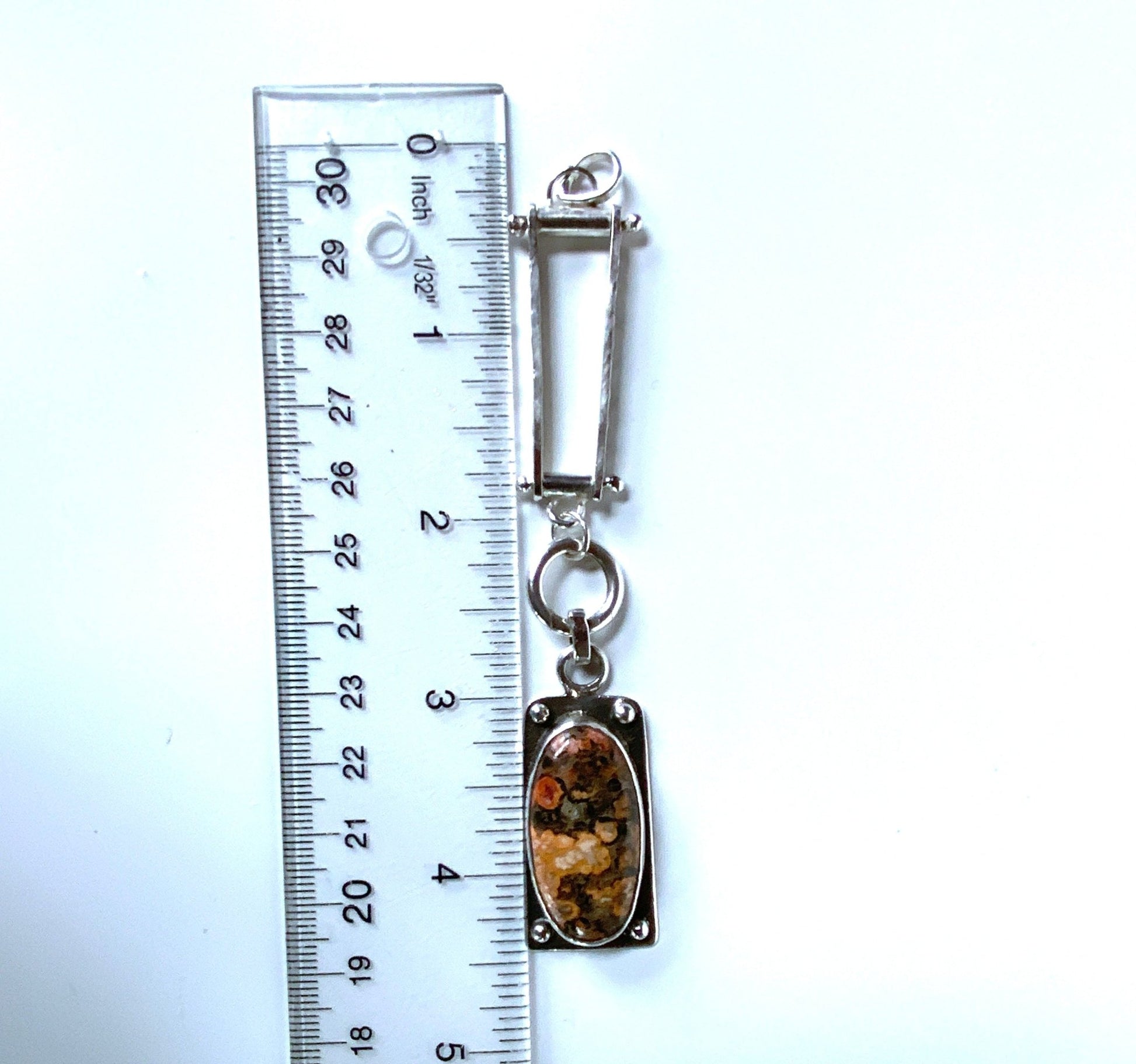 Leopard Skin Jasper Statement Pendant and Chain - Evitts Creek Arts