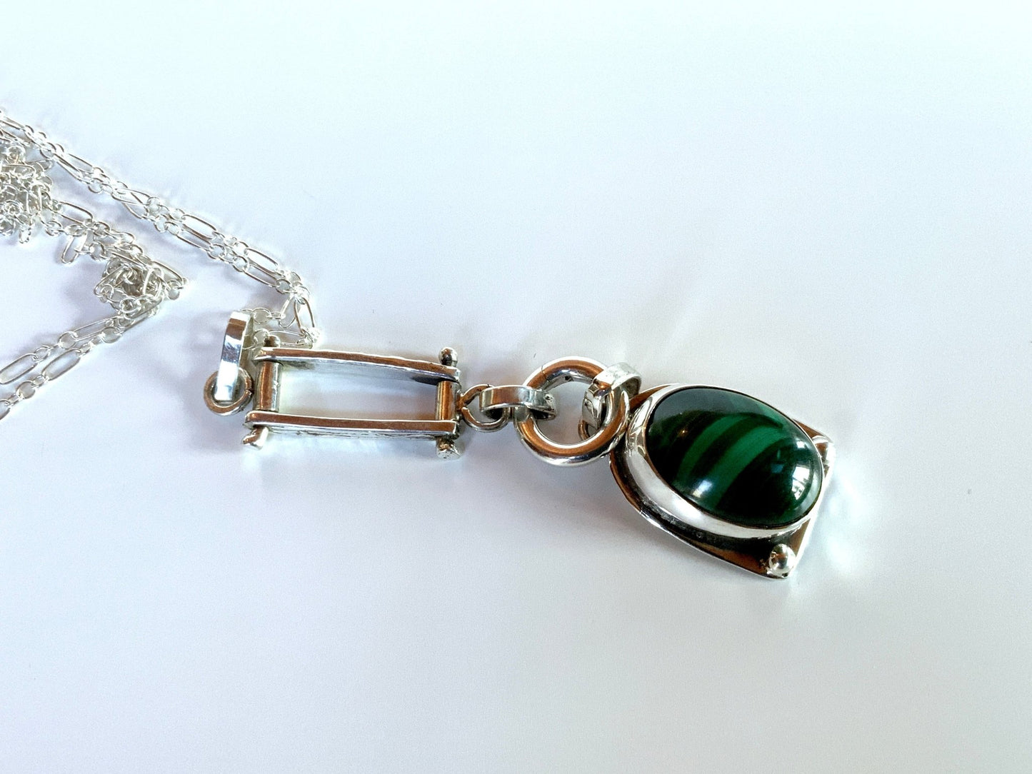 Malachite Pendant with Enhancer - Evitts Creek Arts