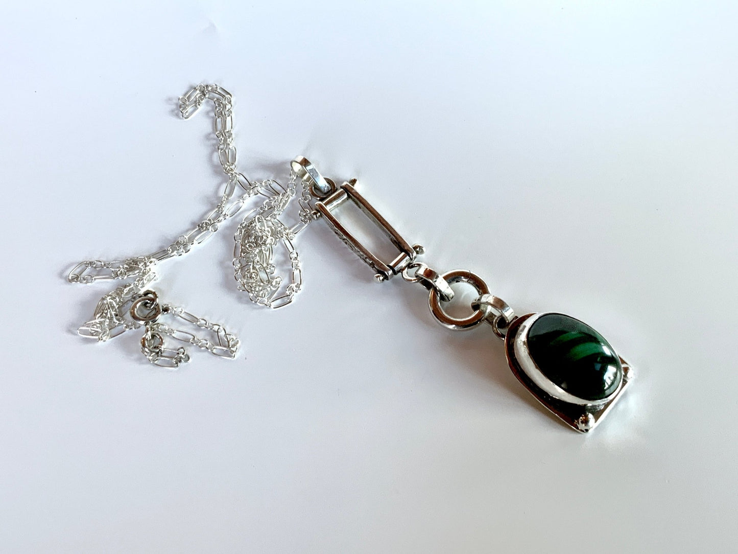 Malachite Pendant with Enhancer - Evitts Creek Arts