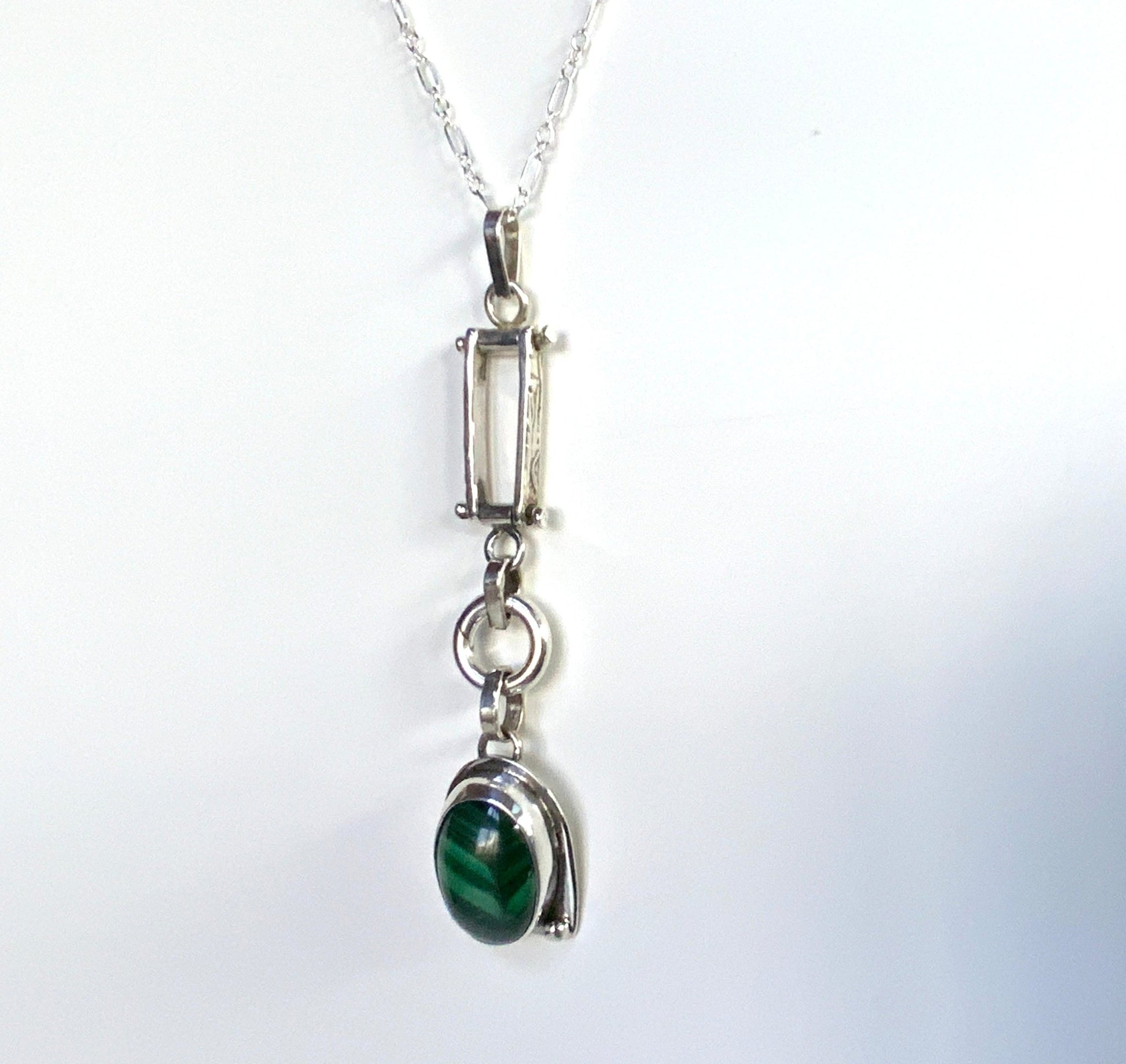 Malachite Pendant with Enhancer - Evitts Creek Arts