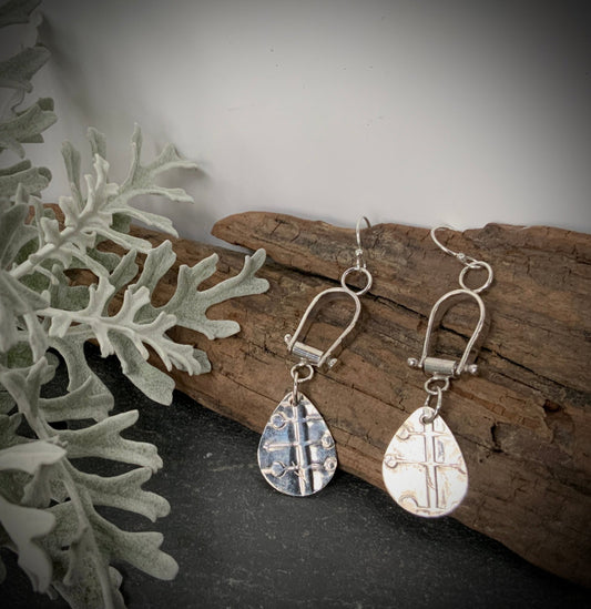 Modern Abstract Silver Earrings - Evitts Creek Arts