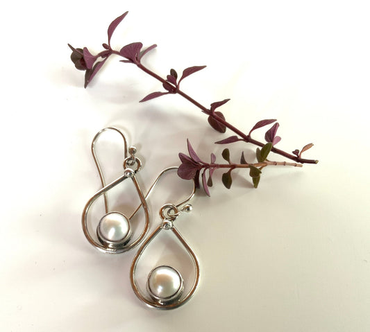 Pearl Teardrop Earrings - Evitts Creek Arts