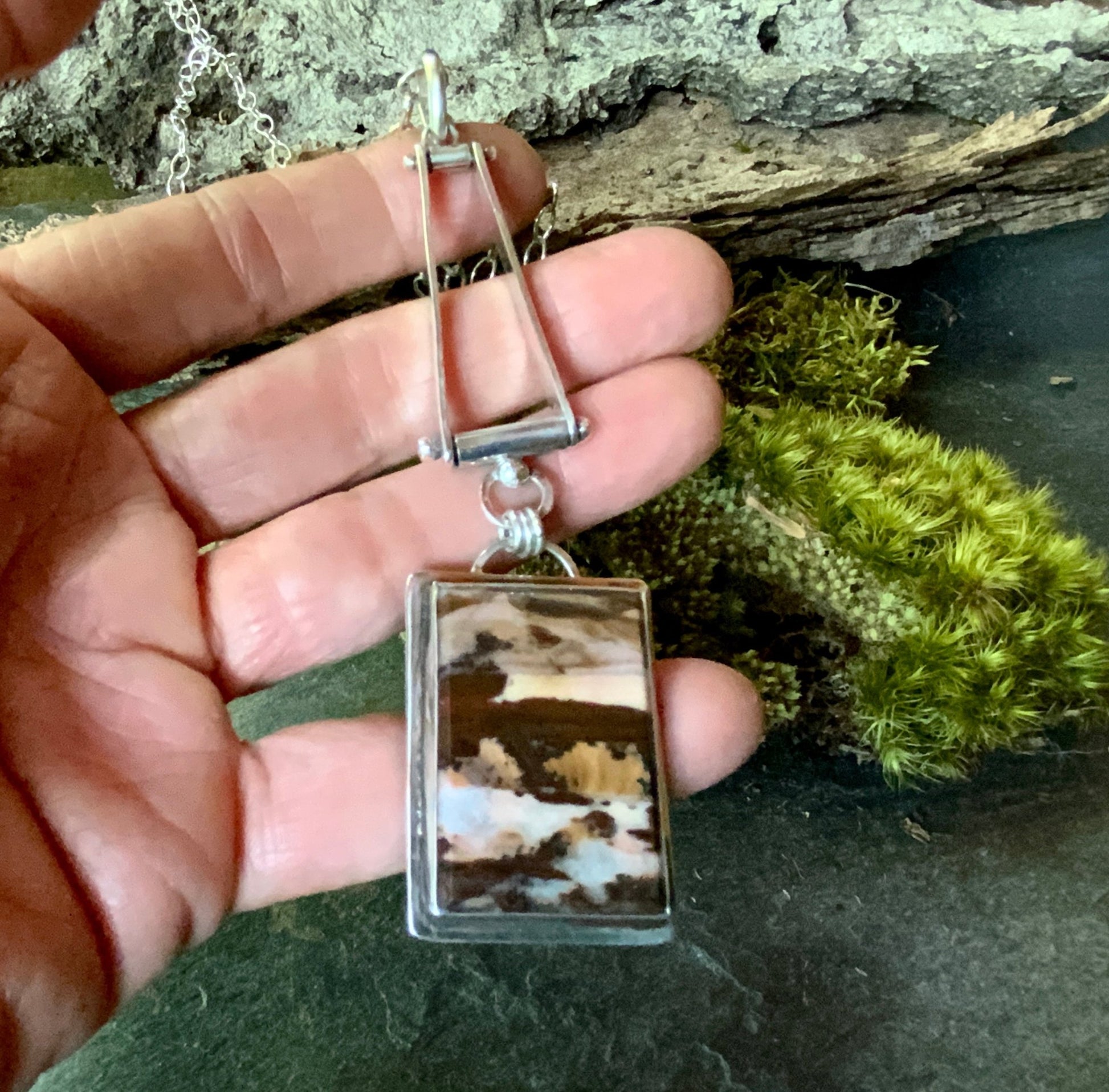 Picasso Jasper Hinged Pendant - Evitts Creek Arts