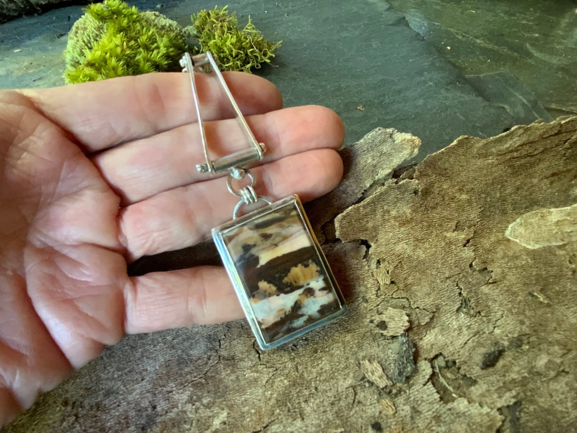 Picasso Jasper Hinged Pendant - Evitts Creek Arts