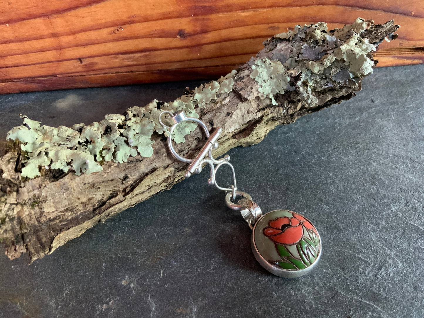 Raku Pendant and Removable Enhancer - Evitts Creek Arts