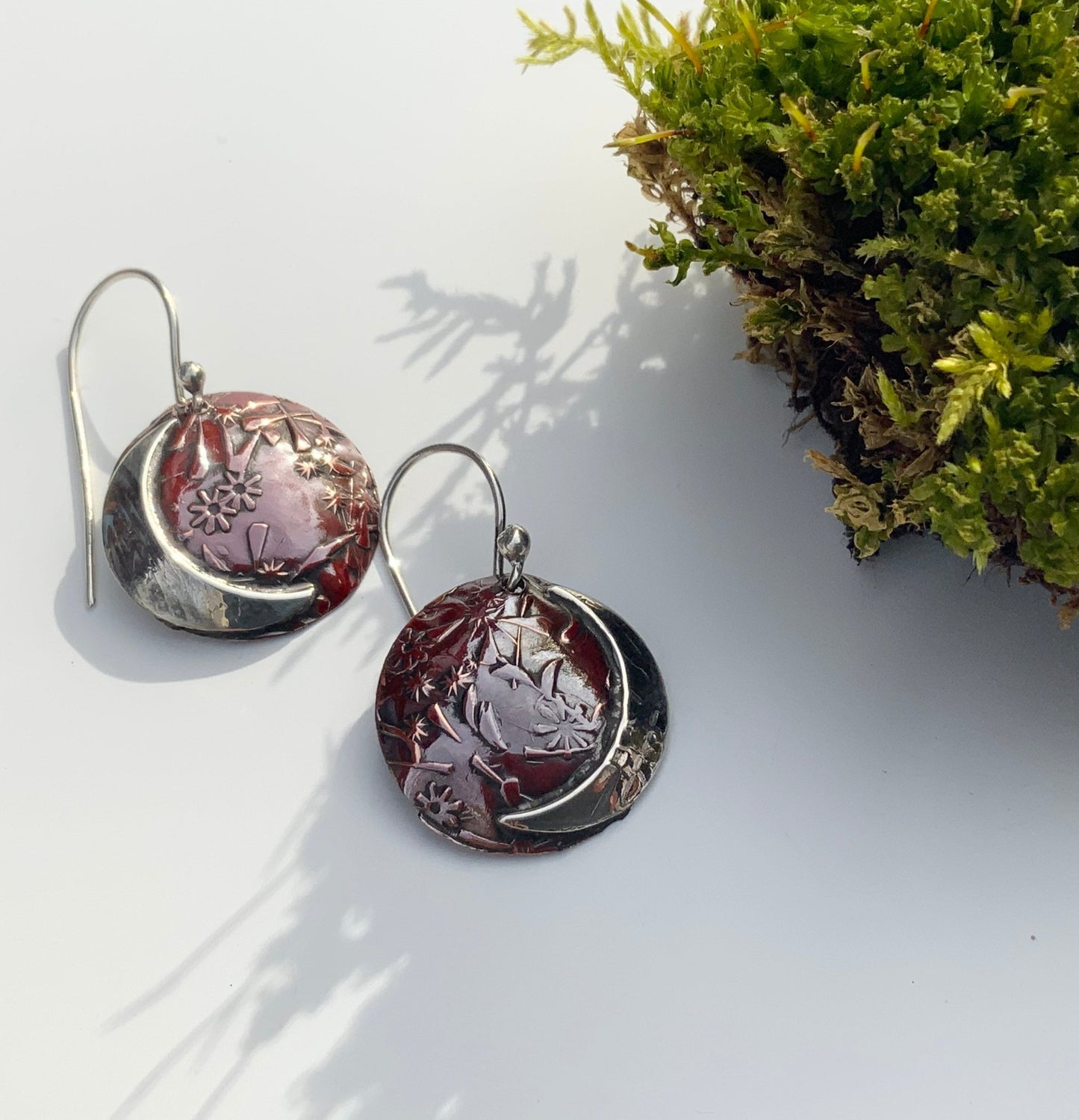 Reddened Copper Wildflower Earrings - Evitts Creek Arts