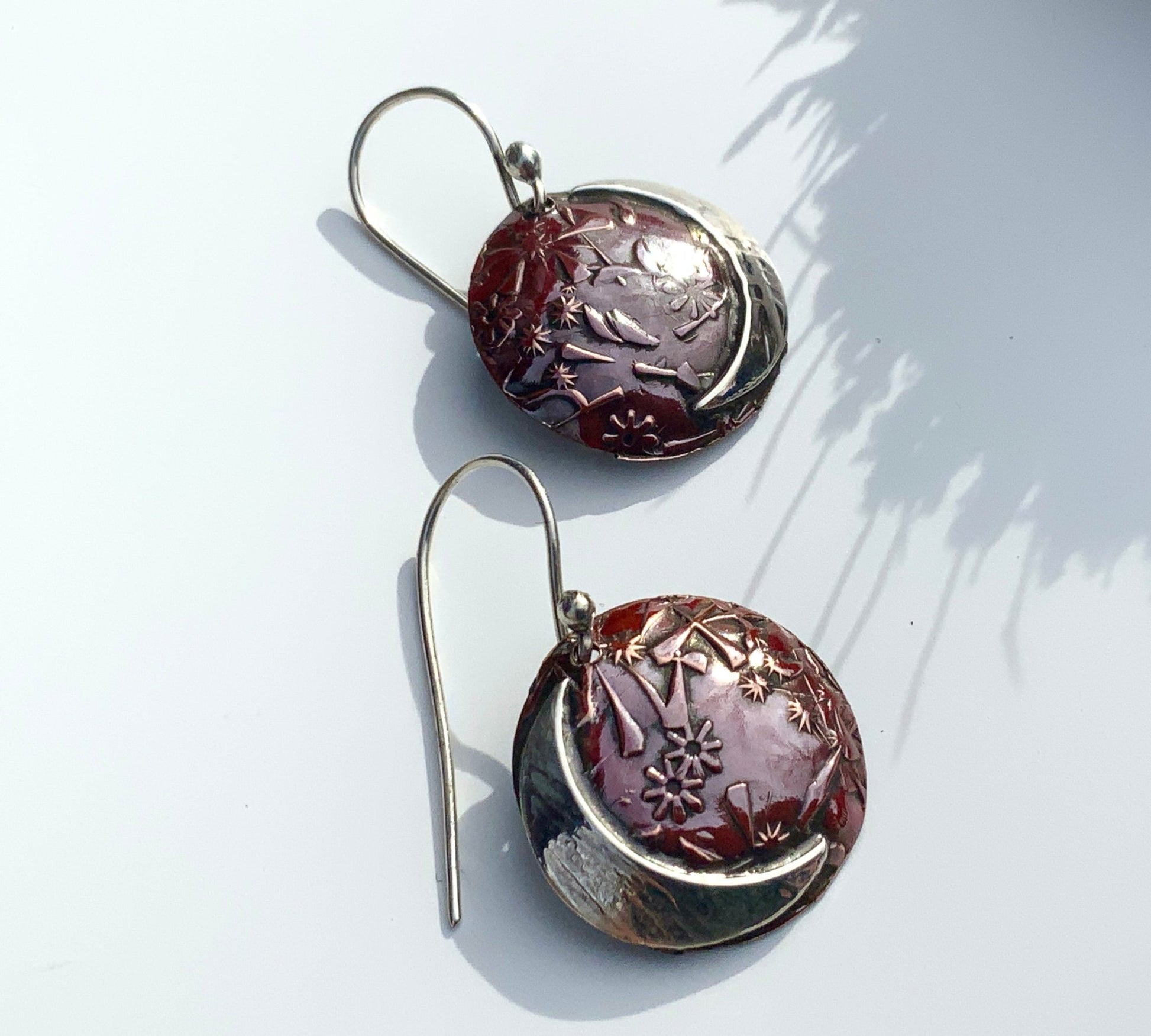 Reddened Copper Wildflower Earrings - Evitts Creek Arts