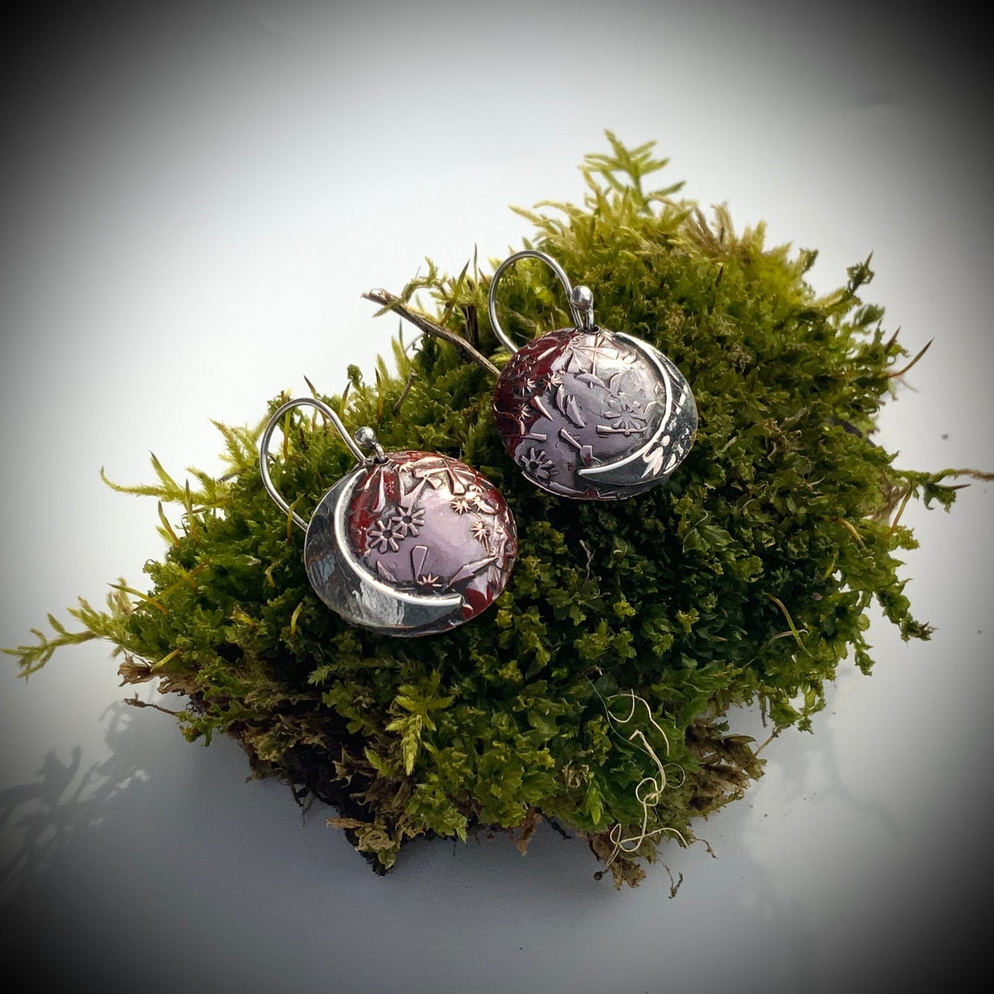 Reddened Copper Wildflower Earrings - Evitts Creek Arts