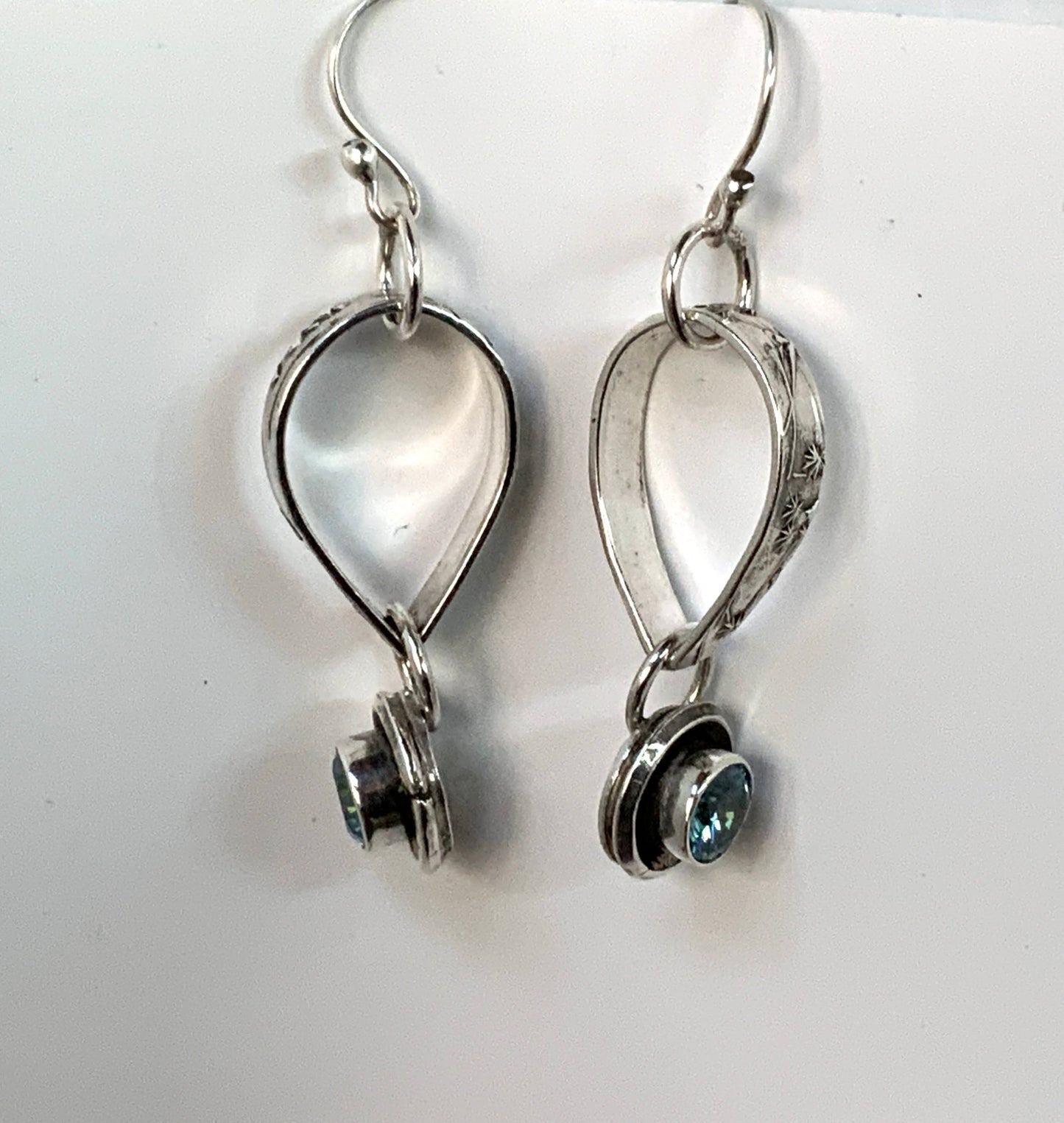 Reversible Woodlands Blue CZ Earrings - Evitts Creek Arts