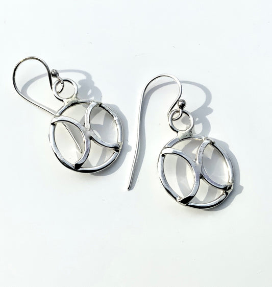 Small Circle Design Silver Earrings - Evitts Creek Arts