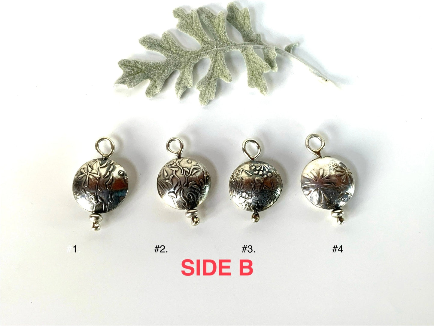 Sterling Silver Wildflowers Lentil Bead Charms - Evitts Creek Arts