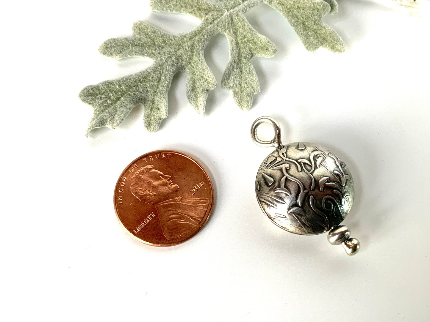Sterling Silver Wildflowers Lentil Bead Charms - Evitts Creek Arts