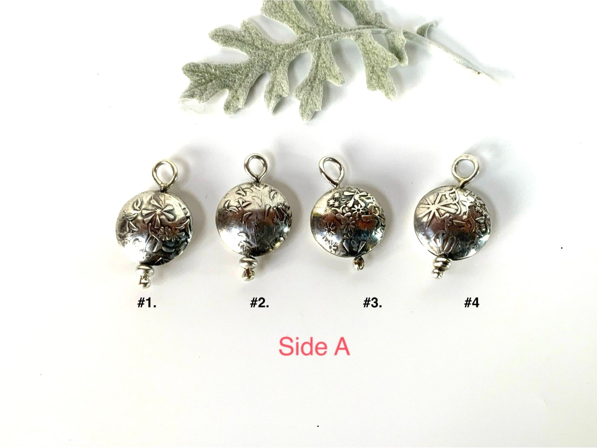 Sterling Silver Wildflowers Lentil Bead Charms - Evitts Creek Arts